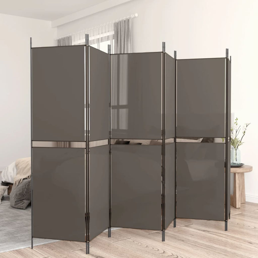 Kamerscherm met 6 panelen 300x180 cm antracietkleurig