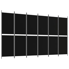 Kamerscherm met 6 panelen 300x180 cm stof zwart