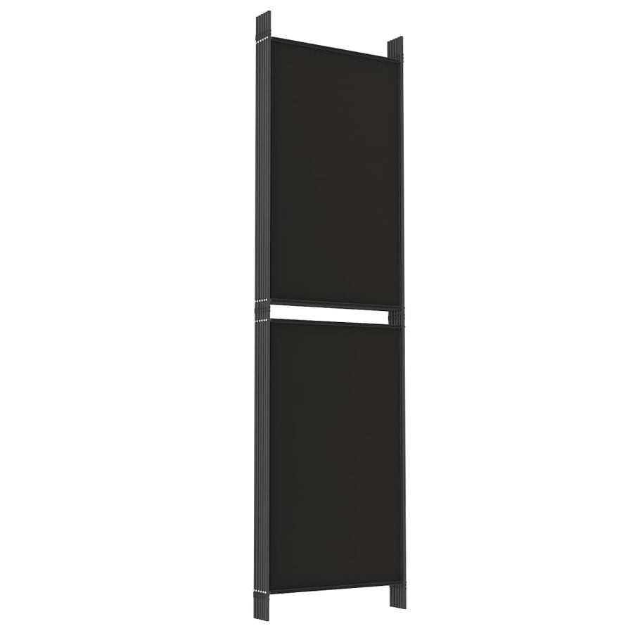 Kamerscherm met 6 panelen 300x180 cm stof zwart