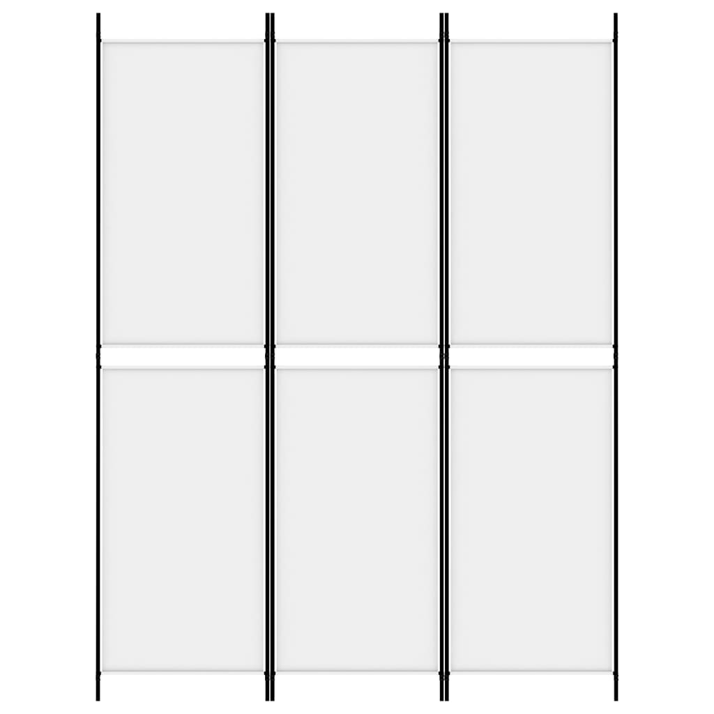 Kamerscherm met 3 panelen 150x200 cm stof wit