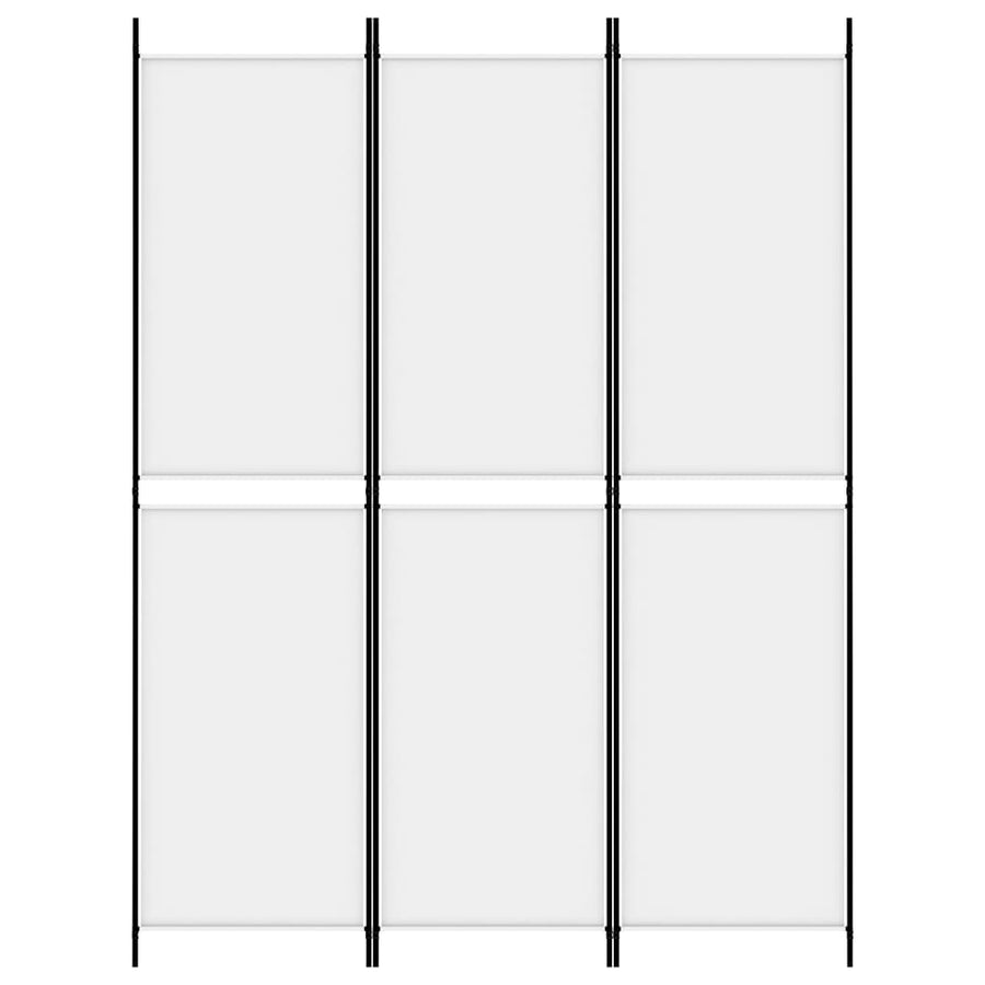 Kamerscherm met 3 panelen 150x200 cm stof wit