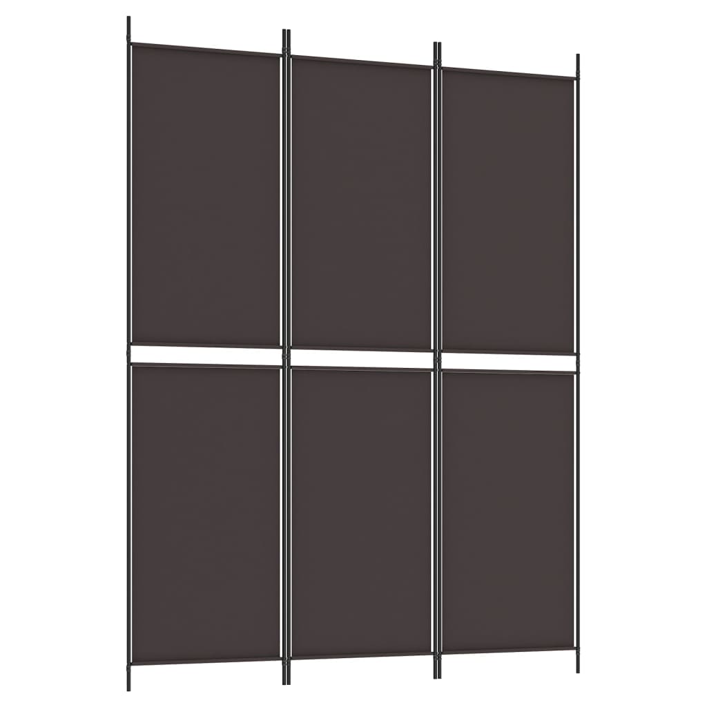 Kamerscherm Met 3 Panelen Stof Bruin 3