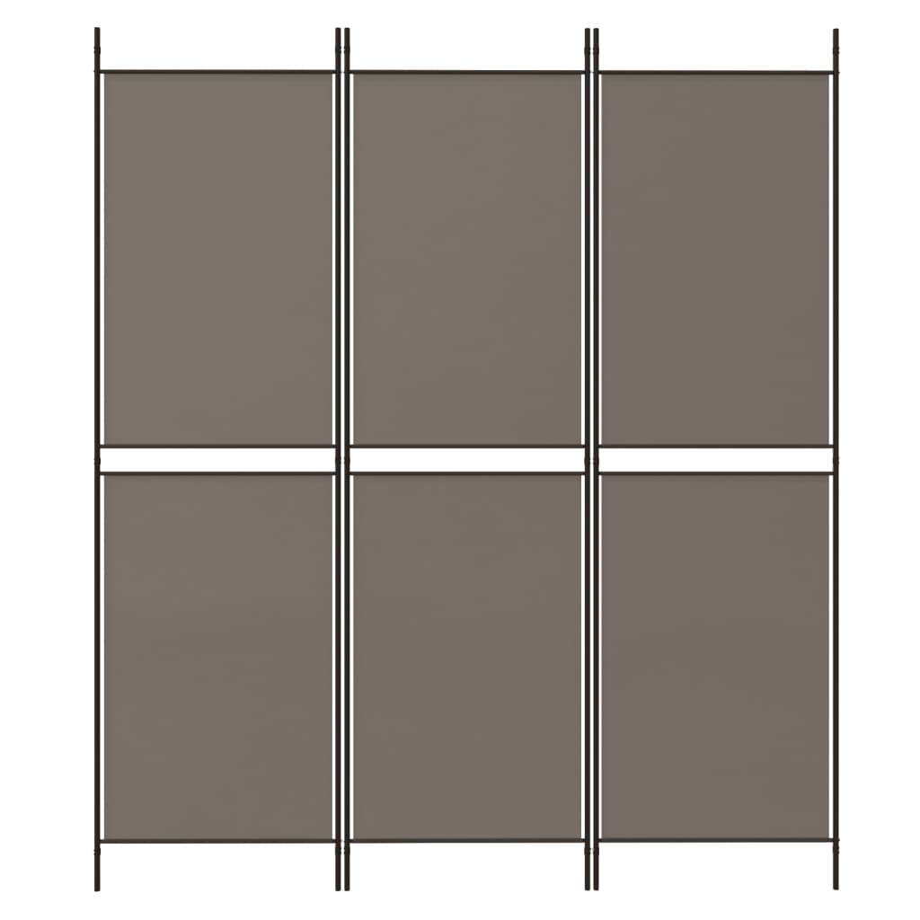 Kamerscherm met 3 panelen 150x200 cm stof antracietkleurig