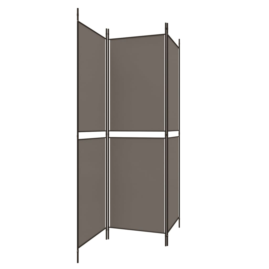 Kamerscherm met 3 panelen 150x200 cm stof antracietkleurig