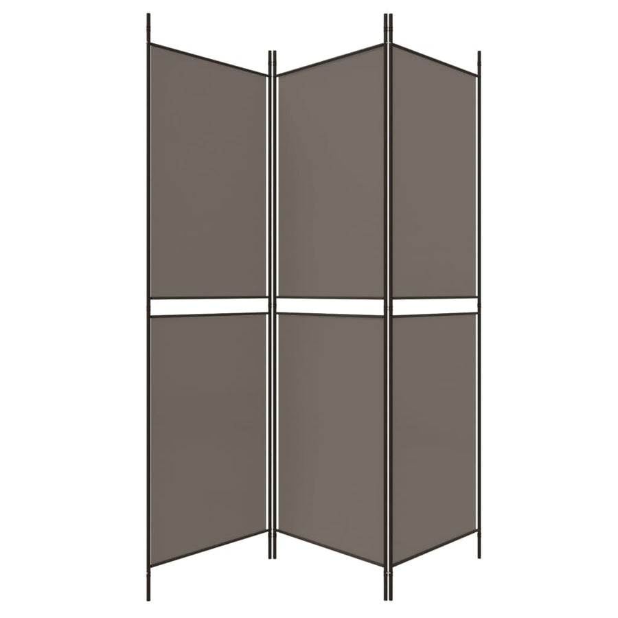 Kamerscherm met 3 panelen 150x200 cm stof antracietkleurig