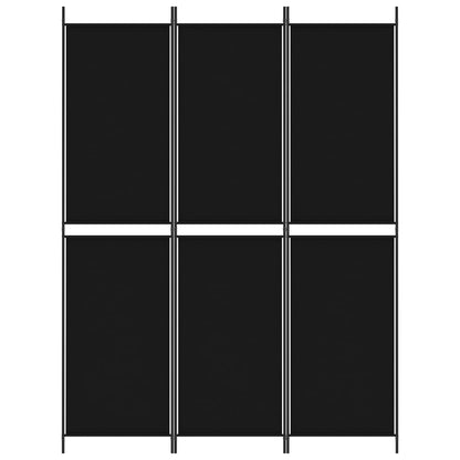 Kamerscherm met 3 panelen 150x200 cm stof zwart