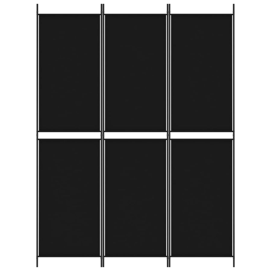 Kamerscherm met 3 panelen 150x200 cm stof zwart