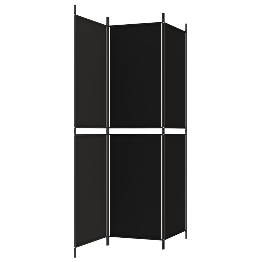 Kamerscherm met 3 panelen 150x200 cm stof zwart