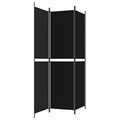 Kamerscherm met 3 panelen 150x200 cm stof zwart