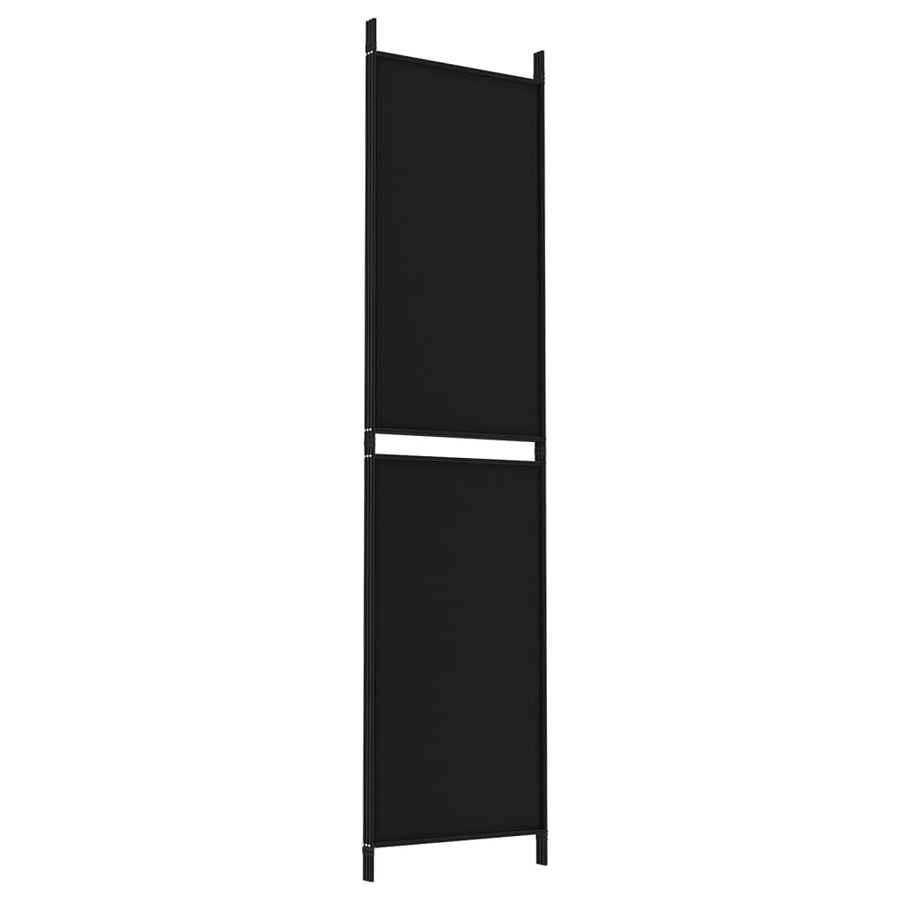 Kamerscherm met 3 panelen 150x200 cm stof zwart