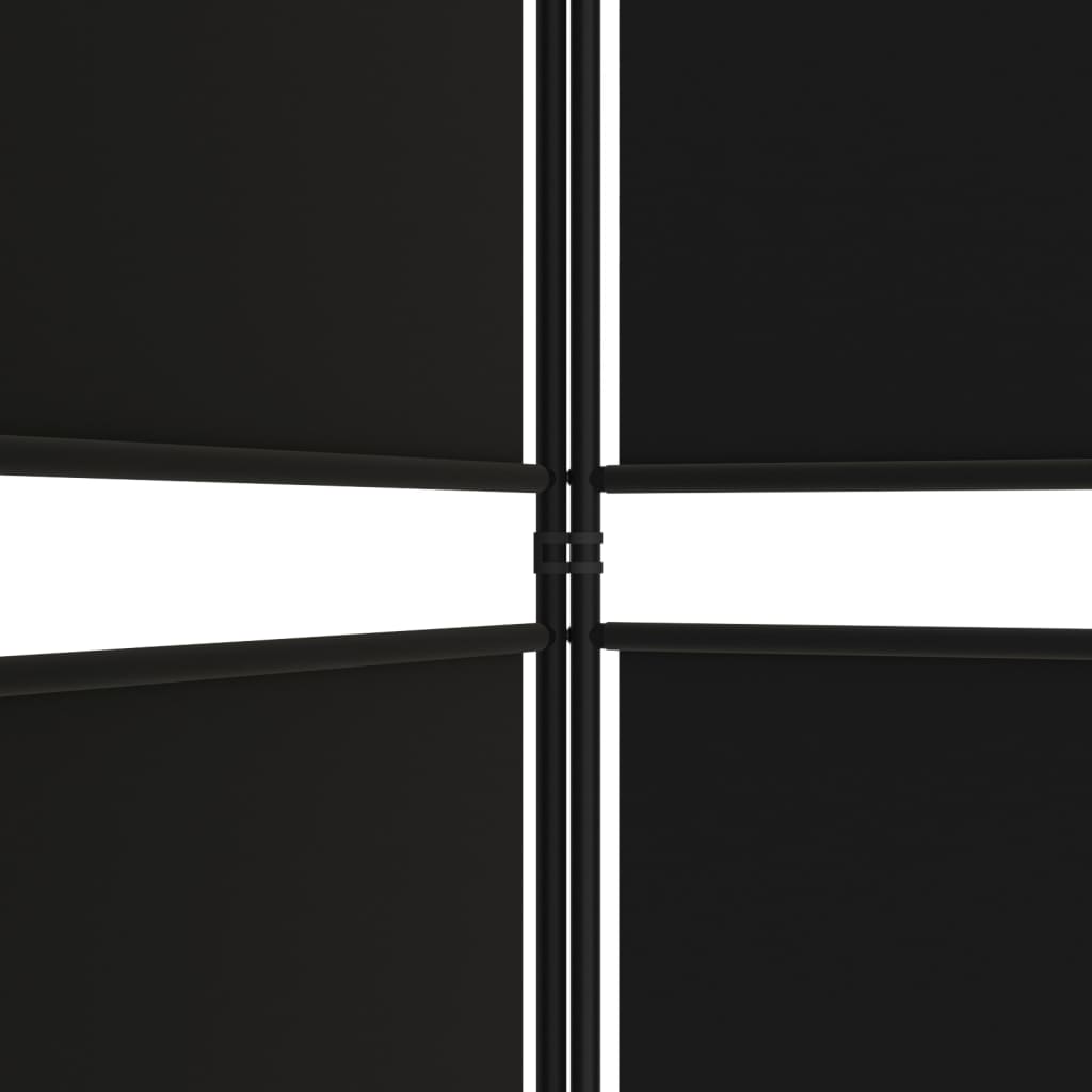 Kamerscherm met 3 panelen 150x200 cm stof zwart