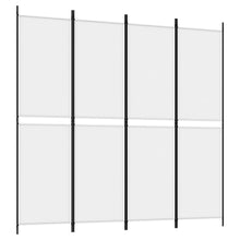 Kamerscherm met 4 panelen 200x200 cm stof wit