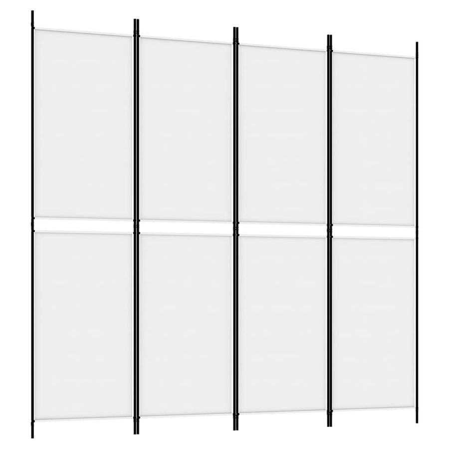 Kamerscherm met 4 panelen 200x200 cm stof wit