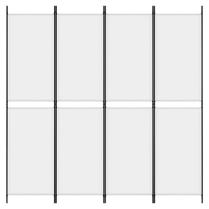 Kamerscherm met 4 panelen 200x200 cm stof wit