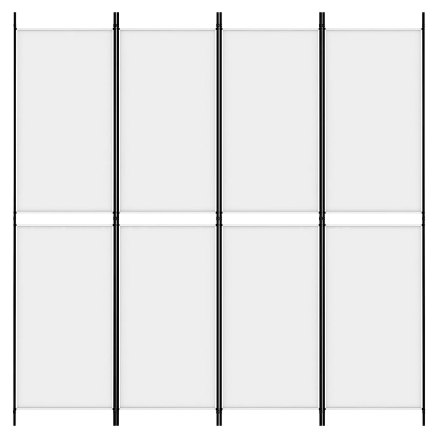 Kamerscherm met 4 panelen 200x200 cm stof wit