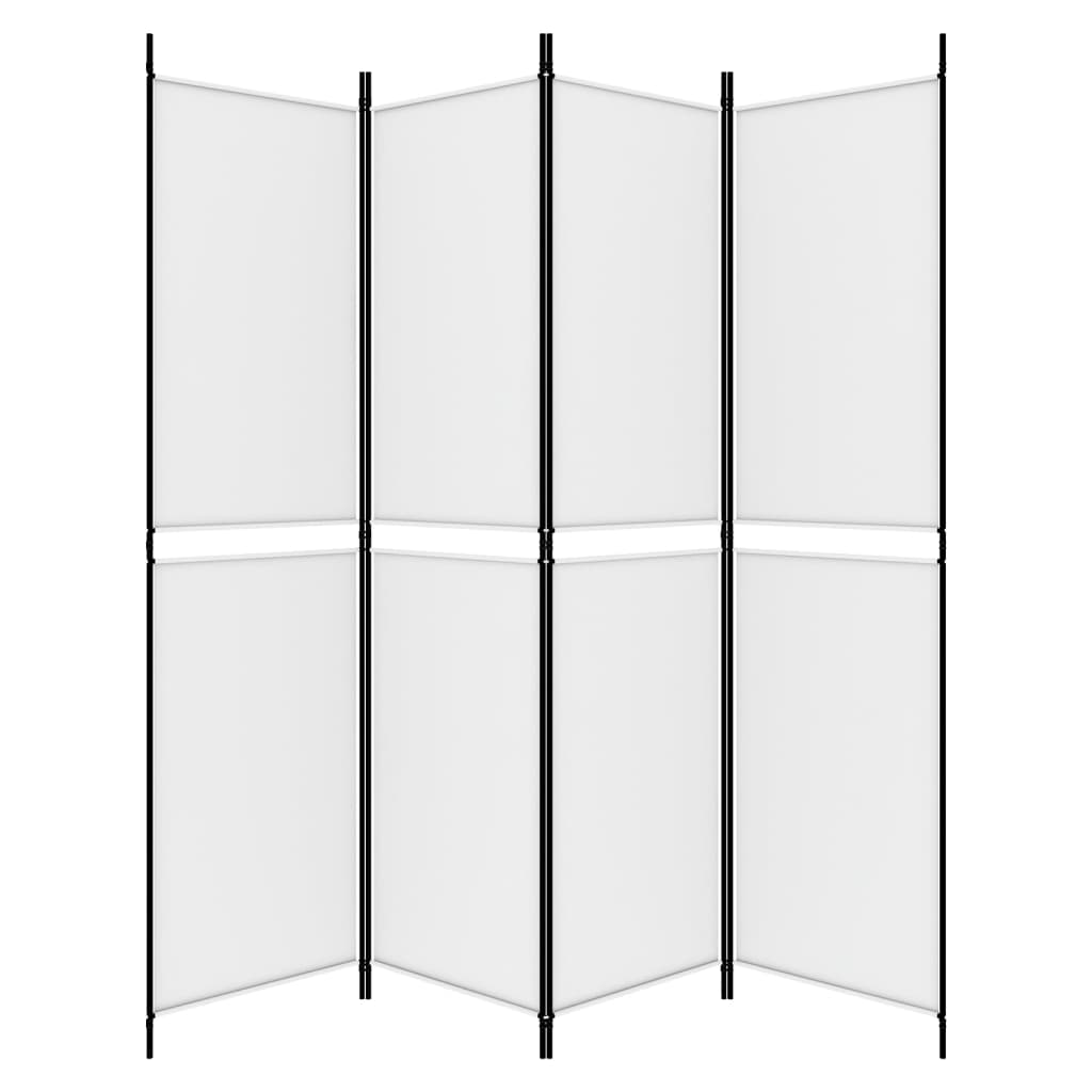 Kamerscherm met 4 panelen 200x200 cm stof wit