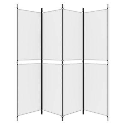 Kamerscherm met 4 panelen 200x200 cm stof wit
