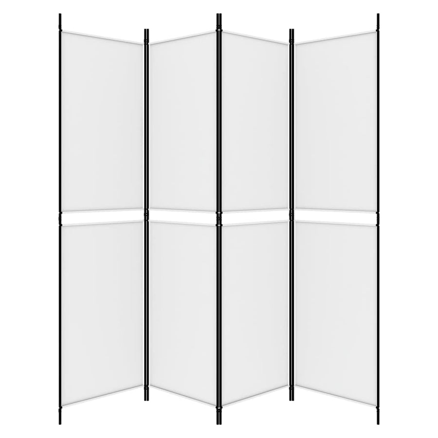 Kamerscherm met 4 panelen 200x200 cm stof wit