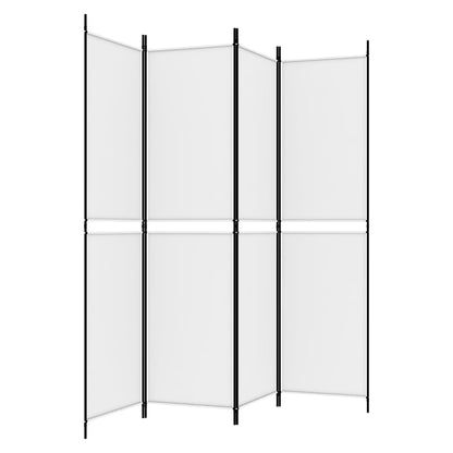 Kamerscherm met 4 panelen 200x200 cm stof wit