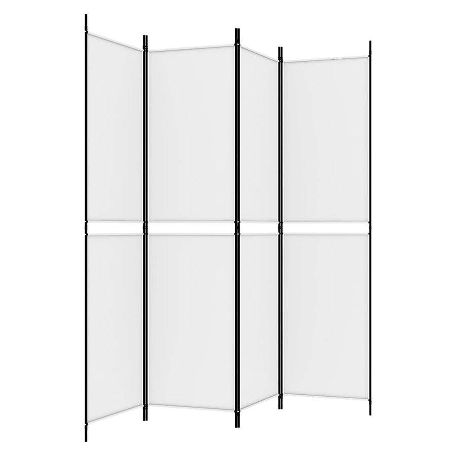 Kamerscherm met 4 panelen 200x200 cm stof wit