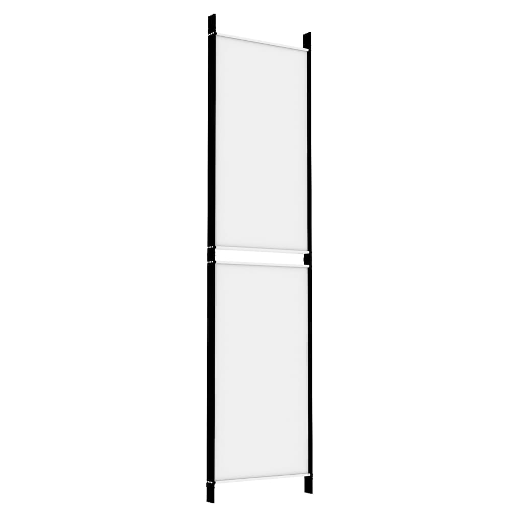 Kamerscherm met 4 panelen 200x200 cm stof wit