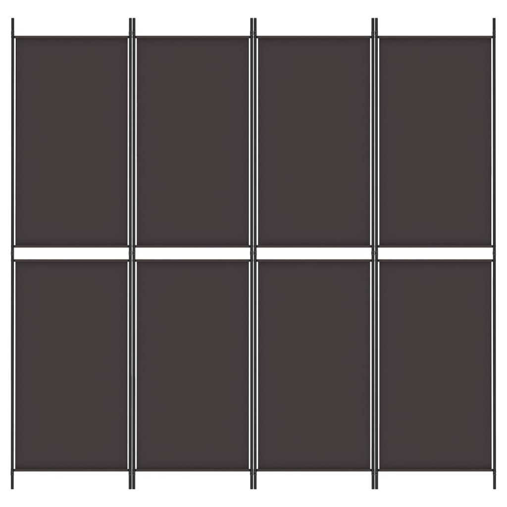 Kamerscherm met 4 panelen 200x200 cm stof bruin