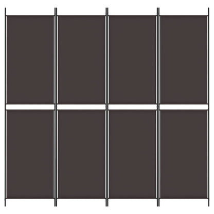 Kamerscherm met 4 panelen 200x200 cm stof bruin