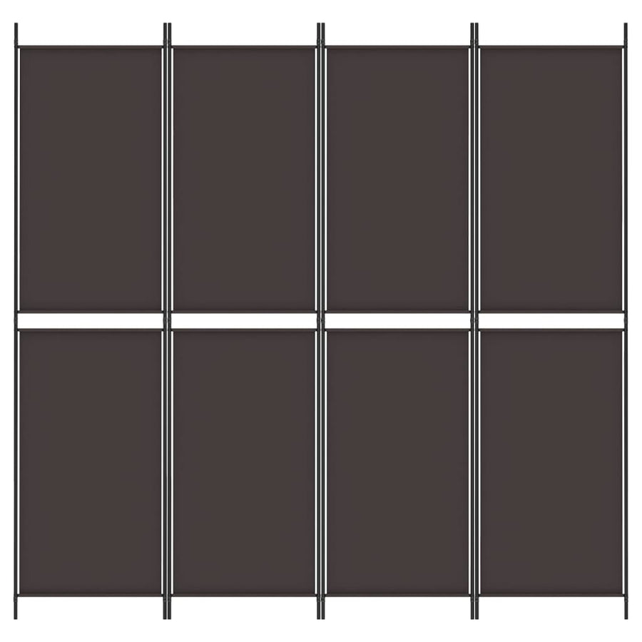 Kamerscherm met 4 panelen 200x200 cm stof bruin