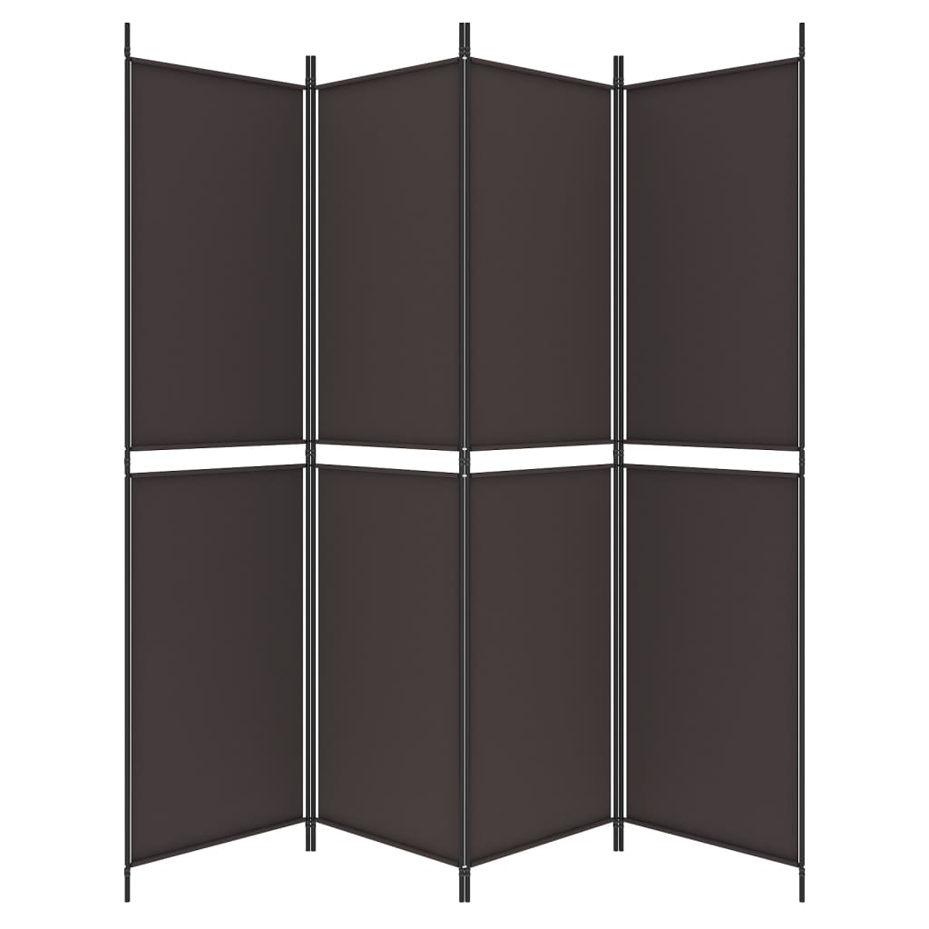 Kamerscherm met 4 panelen 200x200 cm stof bruin