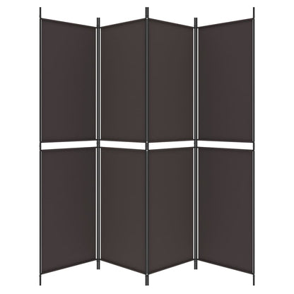 Kamerscherm met 4 panelen 200x200 cm stof bruin