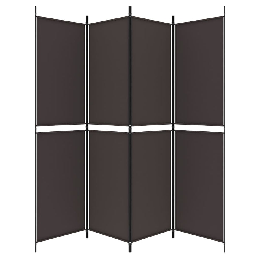 Kamerscherm met 4 panelen 200x200 cm stof bruin