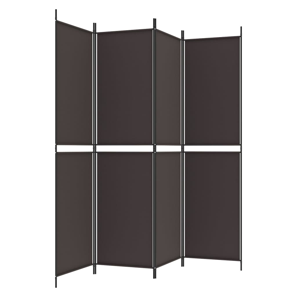 Kamerscherm met 4 panelen 200x200 cm stof bruin