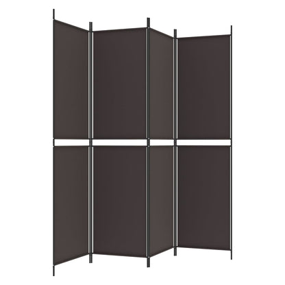 Kamerscherm met 4 panelen 200x200 cm stof bruin