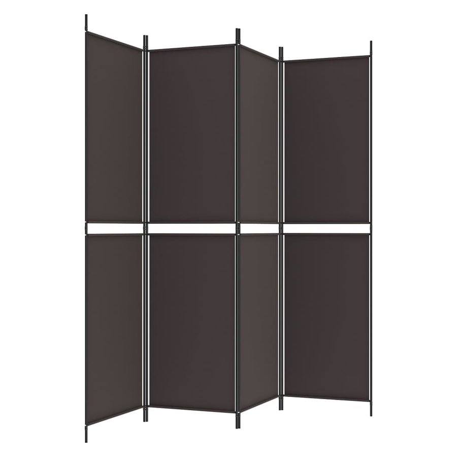 Kamerscherm met 4 panelen 200x200 cm stof bruin