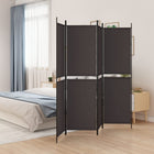 Kamerscherm 4 panelen 200x200 cm stof bruin