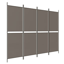 Kamerscherm met 4 panelen 200x200 cm stof antracietkleurig
