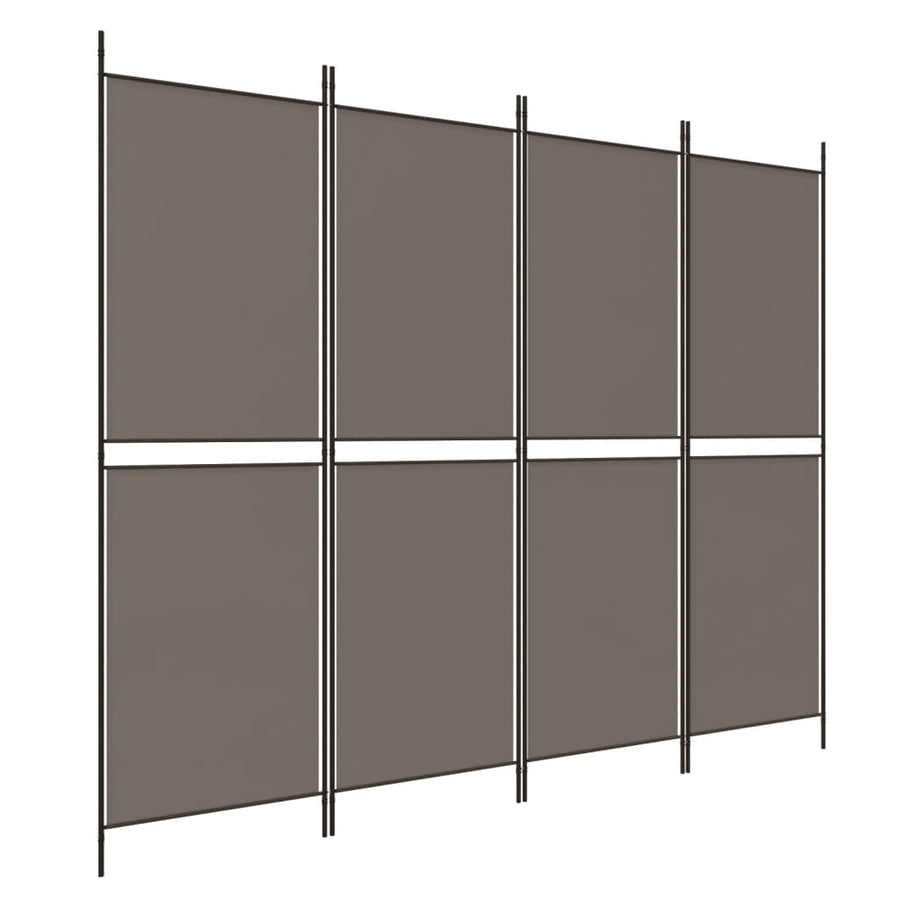 Kamerscherm met 4 panelen 200x200 cm stof antracietkleurig