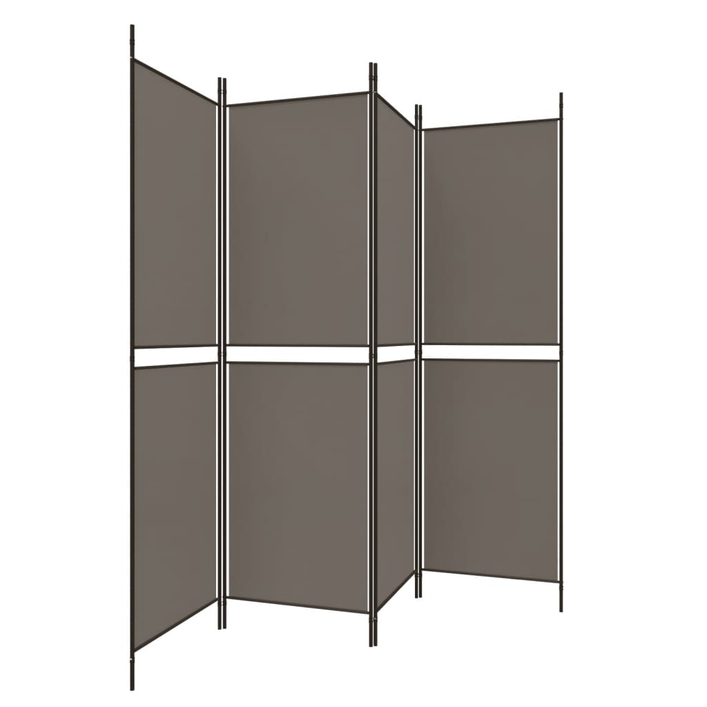 Kamerscherm met 4 panelen 200x200 cm stof antracietkleurig