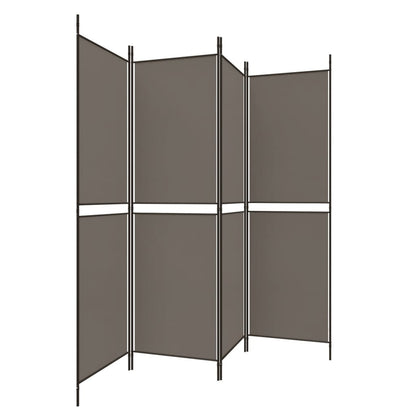 Kamerscherm met 4 panelen 200x200 cm stof antracietkleurig