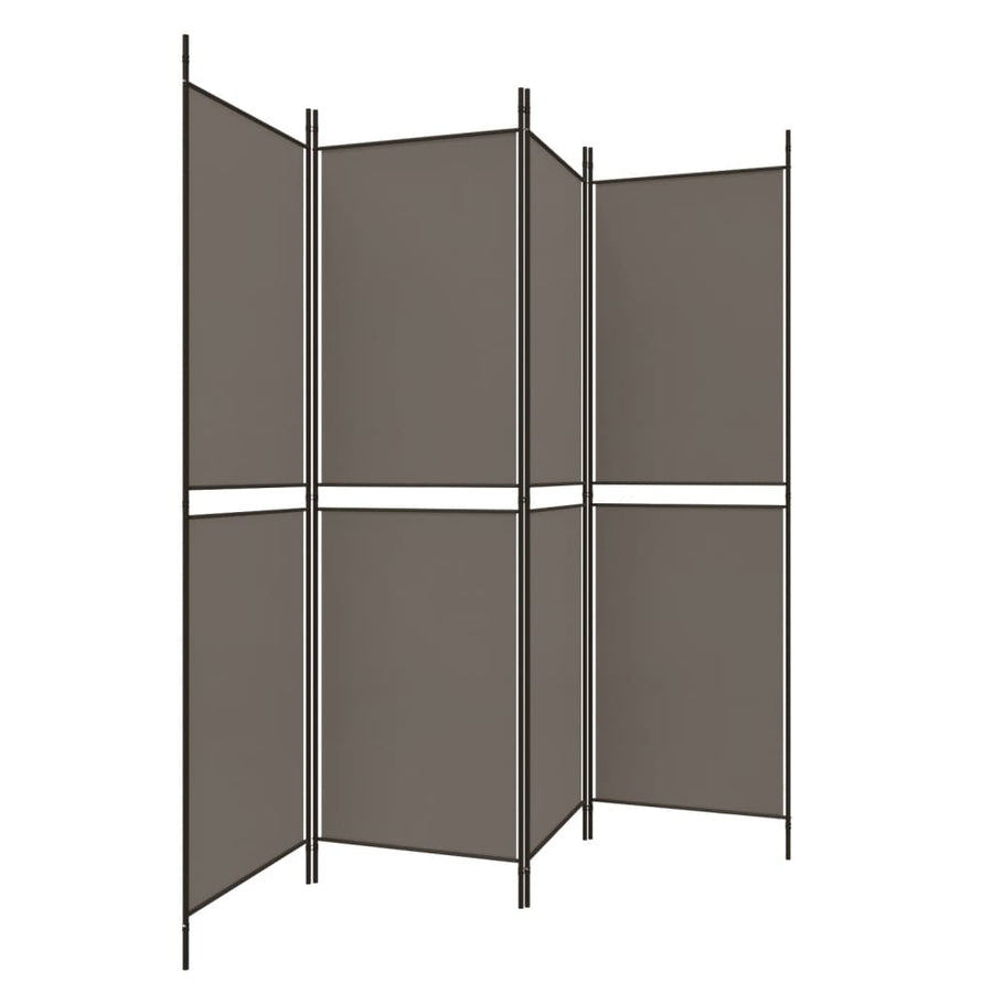 Kamerscherm met 4 panelen 200x200 cm stof antracietkleurig