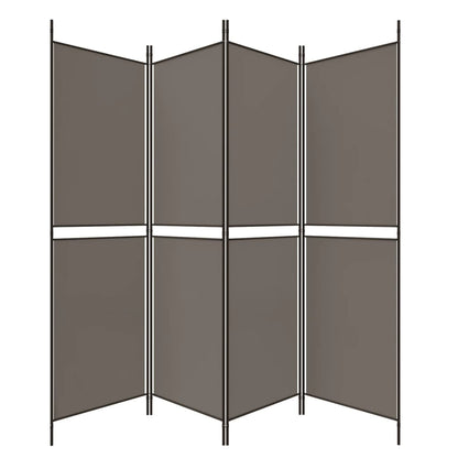 Kamerscherm met 4 panelen 200x200 cm stof antracietkleurig