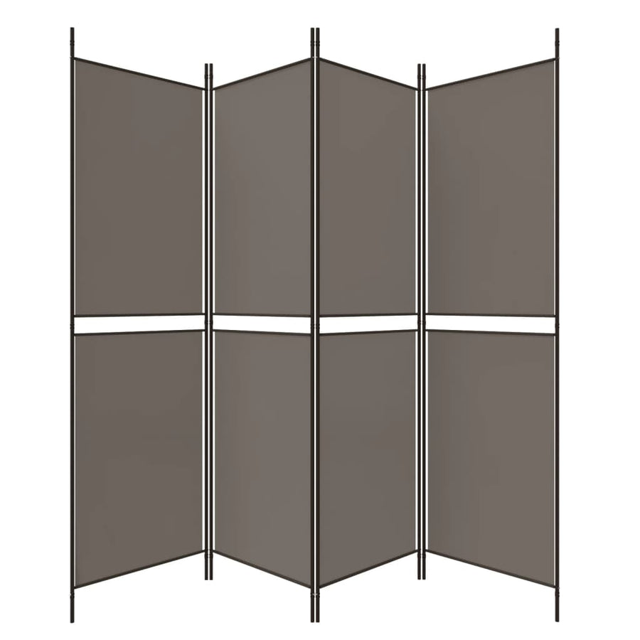 Kamerscherm met 4 panelen 200x200 cm stof antracietkleurig