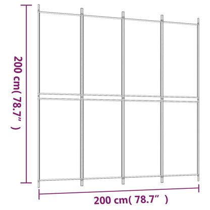 Kamerscherm met 4 panelen 200x200 cm stof antracietkleurig
