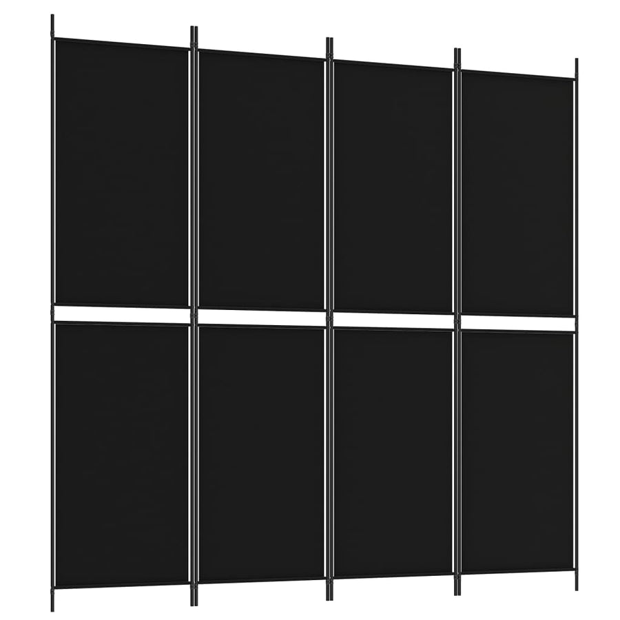 Kamerscherm Met 4 Panelen Stof Zwart 4