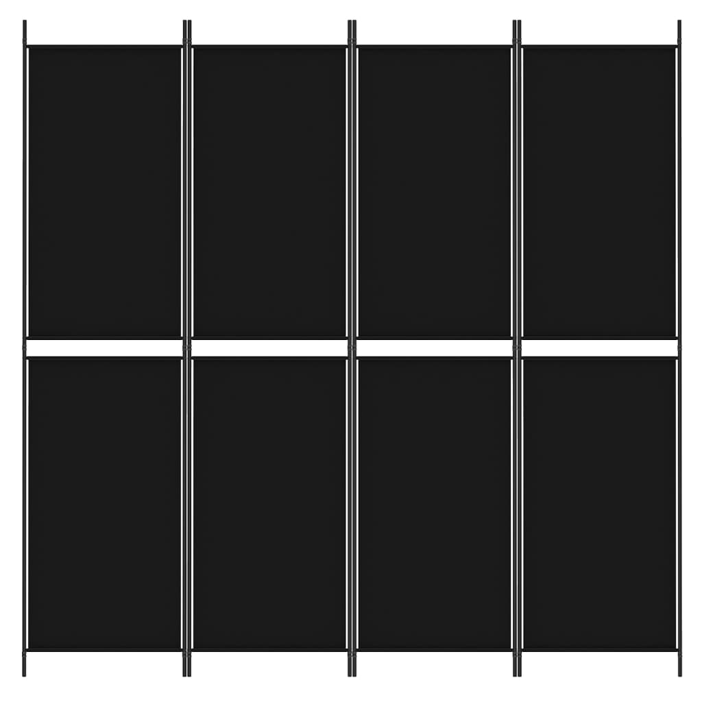 Kamerscherm Met 4 Panelen Stof Zwart 4
