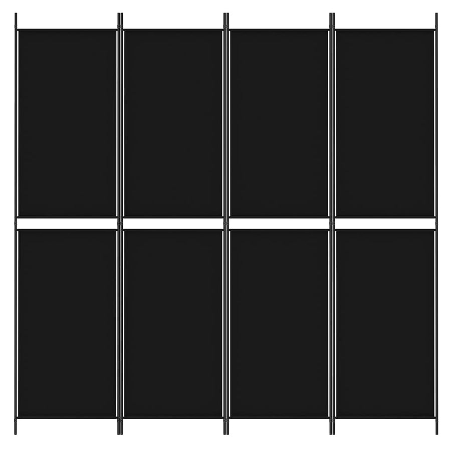 Kamerscherm Met 4 Panelen Stof Zwart 4