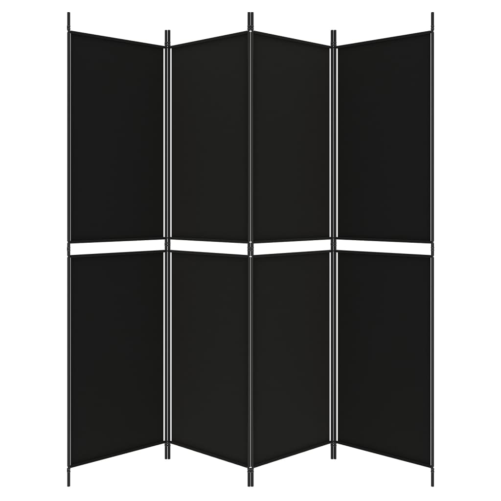 Kamerscherm Met 4 Panelen Stof Zwart 4