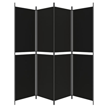 Kamerscherm Met 4 Panelen Stof Zwart 4
