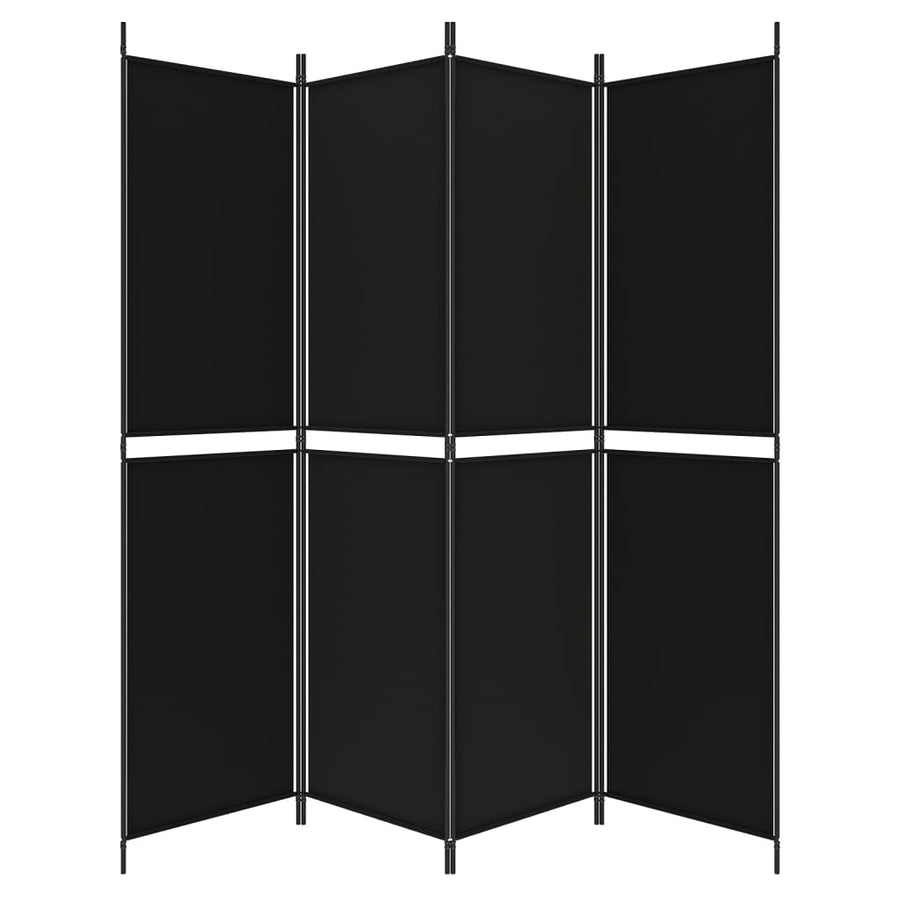 Kamerscherm Met 4 Panelen Stof Zwart 4