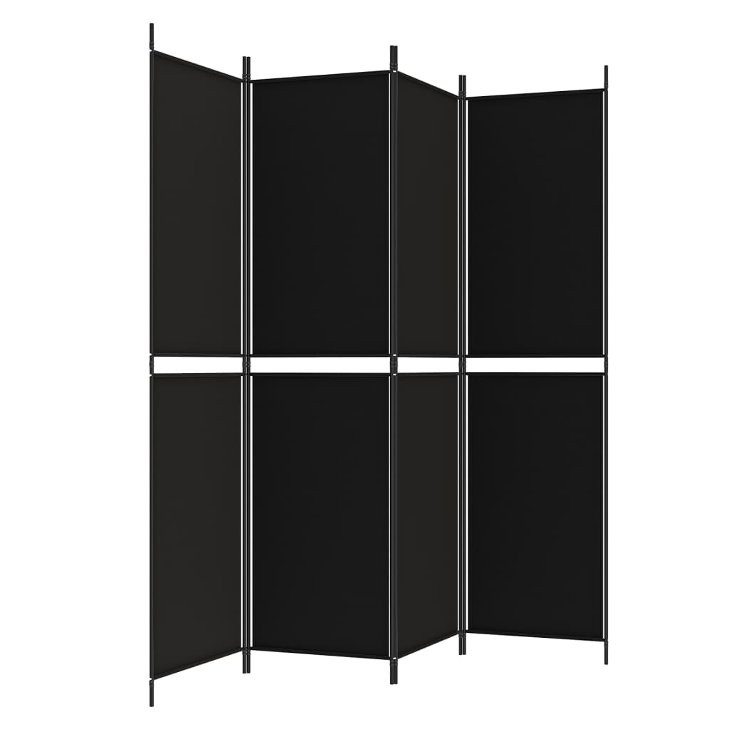 Kamerscherm Met 4 Panelen Stof Zwart 4